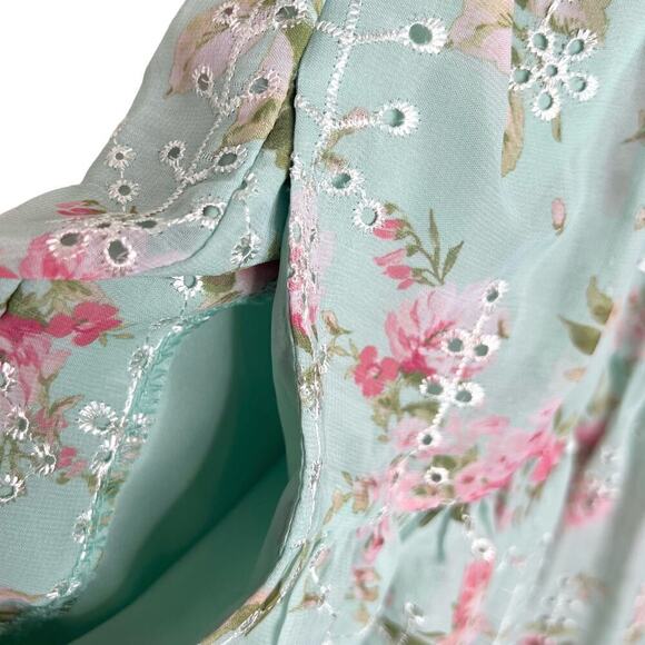 New Women’s Eliza J Floral Halter Mini Tiered Dress Size 2 - Picture 5 of 12